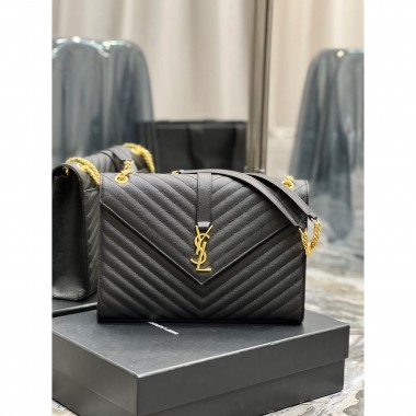 YSL Envelope Borsa Grande In Pelle Grained   