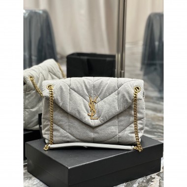 YSL Yves Saint Laurent Puffer Medium Bag in Denium 