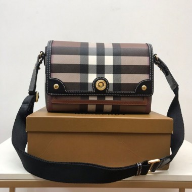 Burberry  Exaggerated Check and Leather Note Bag 