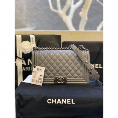 Medium Boy Chanel Handbag  in Lambskin 