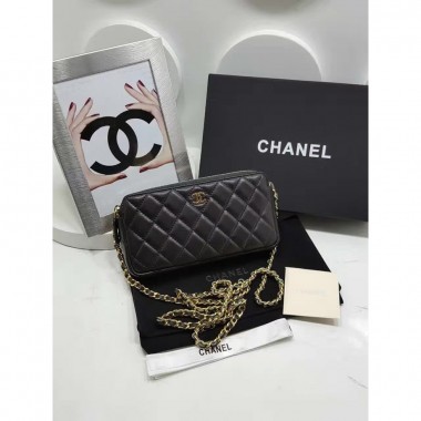 Pelle portafoglio Chanel con catena