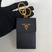 Prada Saffiano leather keychain/card holder 