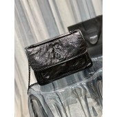 YSL Yves Saint Laurent Niki Medium Bag in Crinkled Vintage Leather 