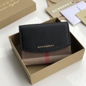 Burberry Check and Leather Compact Wallet