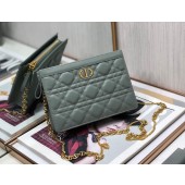 Dior Caro Zipped Pouch with Chain 