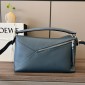 Loewe Men's Large Puzzle Bag in Grained calfskin -dark blue