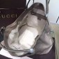 "Soho" Large Shoulder Leather Bag, Grey 