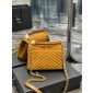 YSL Yves Saint Laurent College Medium Chain Bag in Quilted Suede