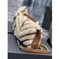 YSL Yves Saint Laurent College Medium Chain Bag in Quilted Suede and Shearling 