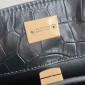 Balenciaga Rodeo Mini Handbag Crocodile Embossed - Black