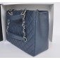 GST Large Shopping handbag in caviar, Blu marina/silver