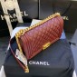 Medium Boy Chanel Handbag  in Lambskin 