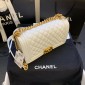 Medium Boy Chanel Handbag  in Lambskin 