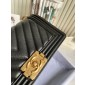 Medium Boy Chanel Handbag  in Grained calfskin 