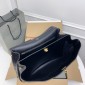 Balenciaga Rodeo Large crocodile embossed Handbag- Black