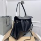 Balenciaga Rodeo Large crocodile embossed Handbag- Black