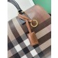 Burberry Check and Leather Medium Bowling Bag