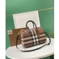 Burberry Check and Leather Medium Bowling Bag