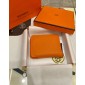 1:1 Hermes Silk in compact wallet in epsom leather