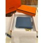 1:1 Hermes Silk in compact wallet in epsom leather