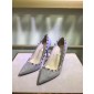 valentino rocksstuds leather shoes-grey