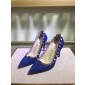 valentino rockstuds leather shoes-blue