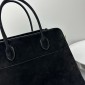 The Row Soft Margaux 17 Bag in Suede