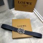 Loewe grained calfskin belt 32mm-dark blue